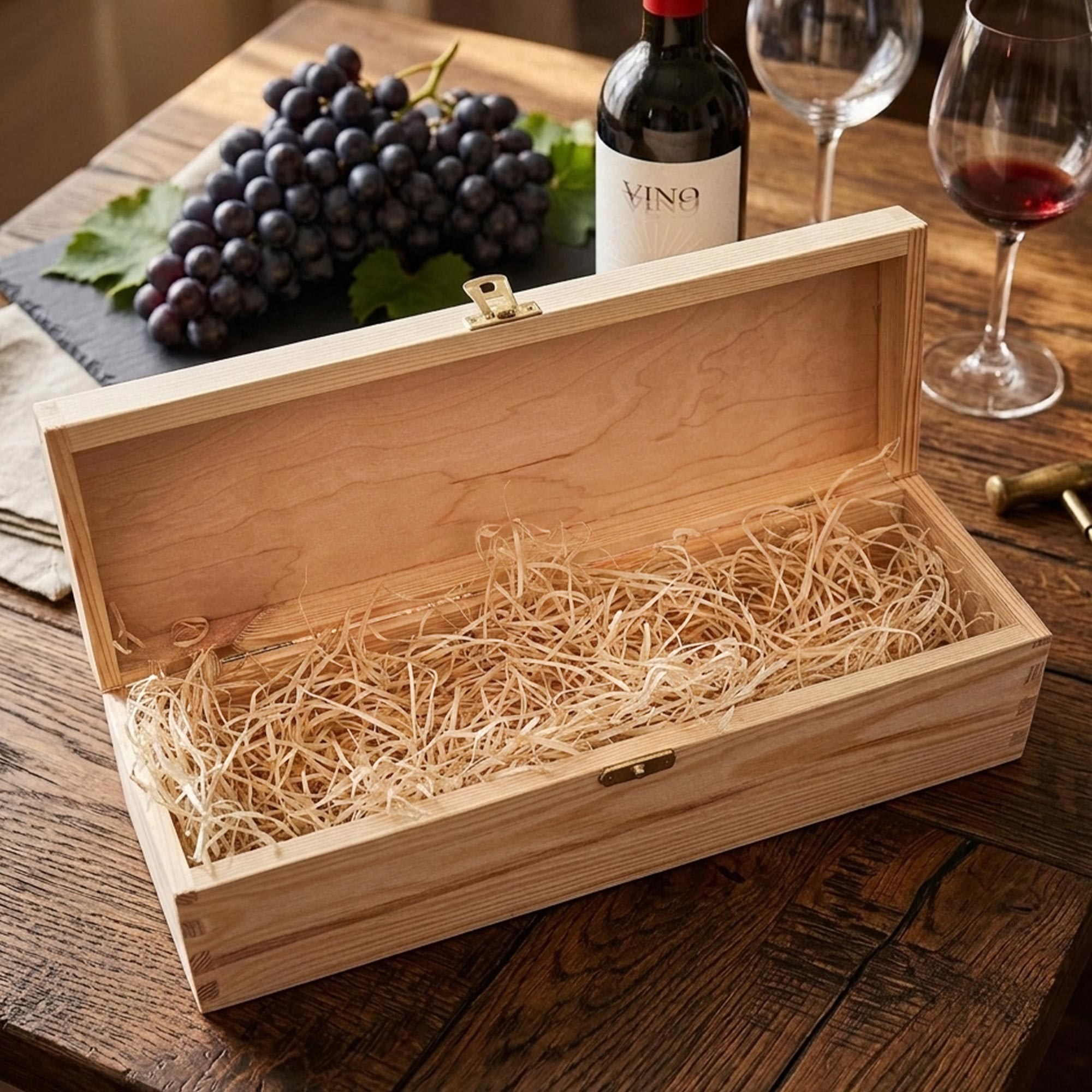 Holzwolle für Weinkiste und Memorybox - Geschenkverpackung