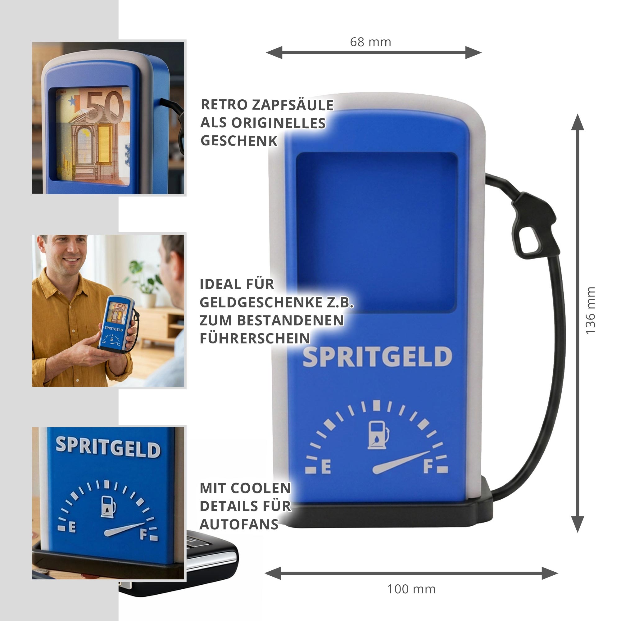 Zapfsäule Blau - Spritgeld Geldgeschenk zum Führerschein Zapfsäule Blau - Spritgeld Geldgeschenk zum Führerschein