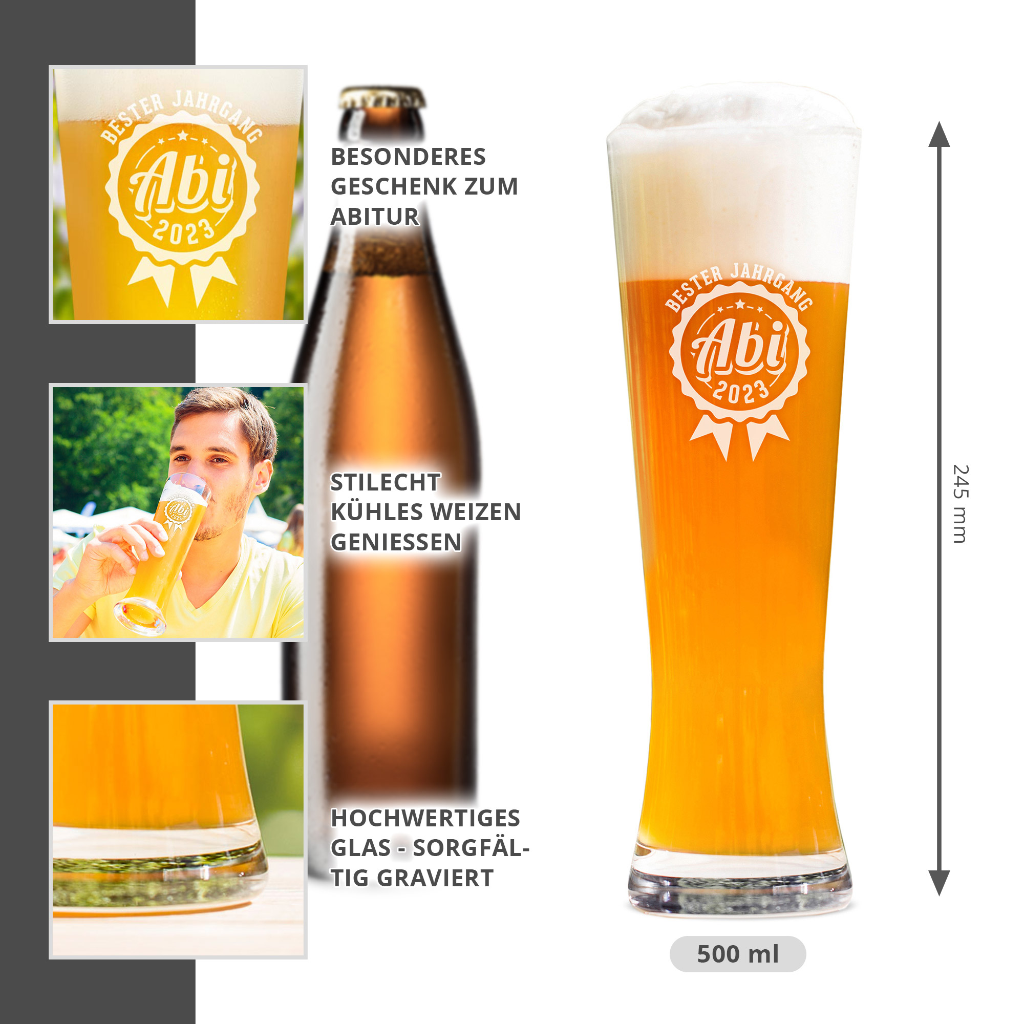 Weizenbierglas - Abitur - Bester Jahrgang - Standard
