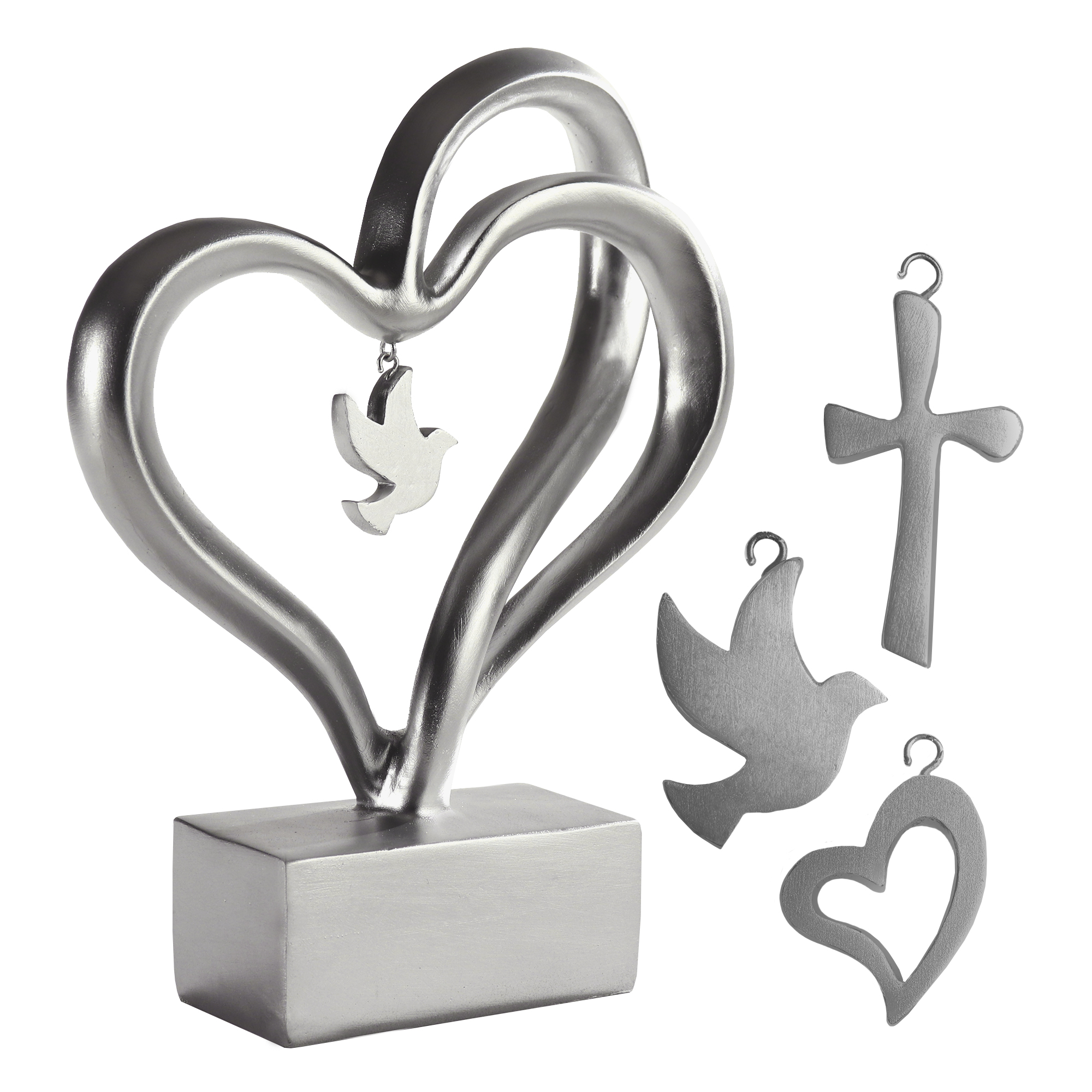 Design Skulptur - Silber Herz mit Anhängern 0021-0009-EU-0000 - 5
