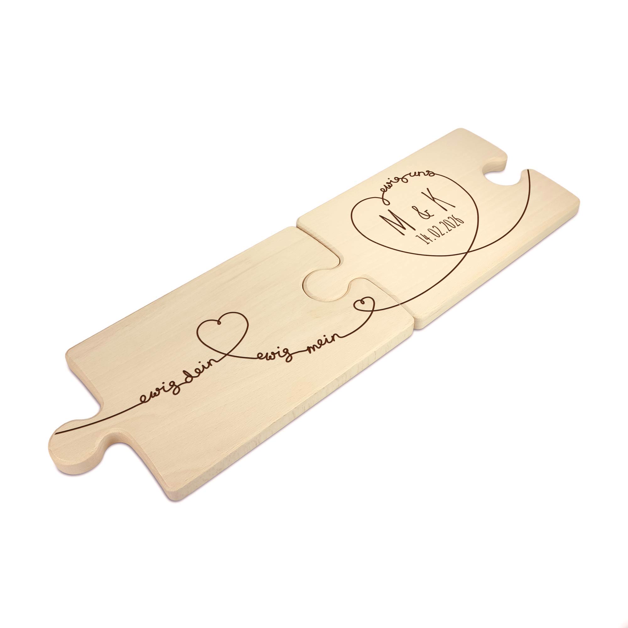 Personalisiertes Puzzle Brettchen Set - Ewig Dein