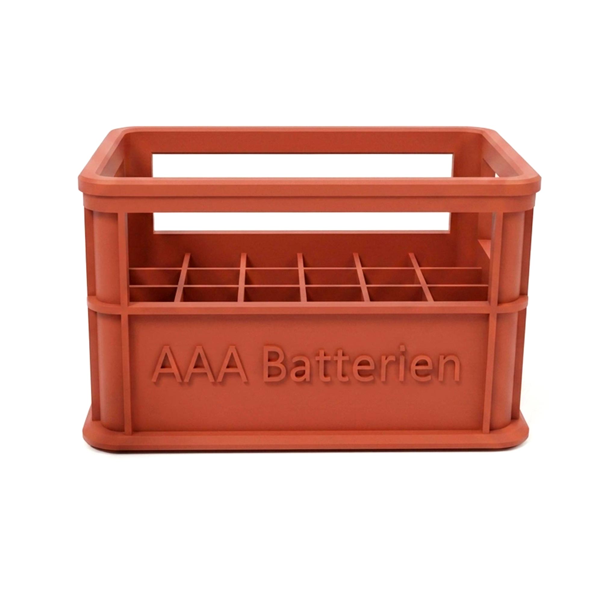 Stapelbare Aufbewahrungsbox für Batterien AAA - 2er Set Bierkasten Rot