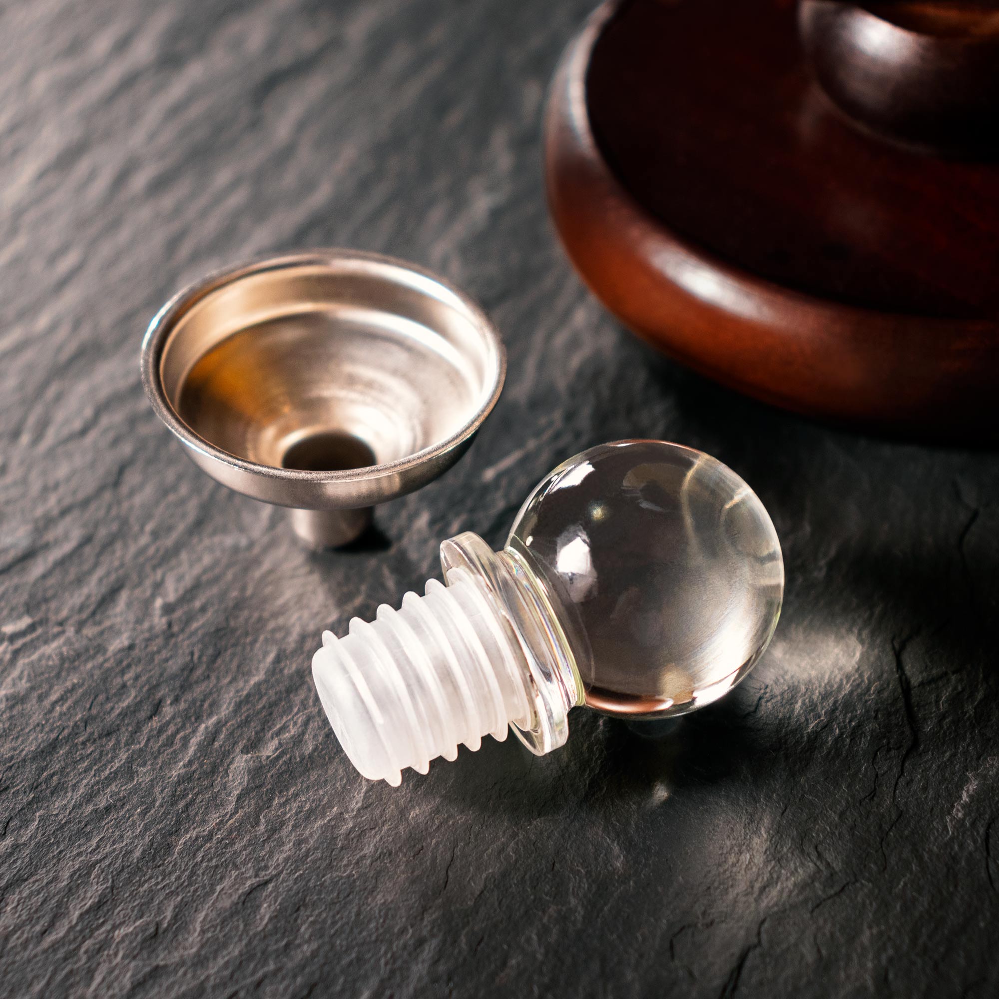 Whiskyset Globus Karaffe Auto und Whiskyglas mit Gravur - Kompass