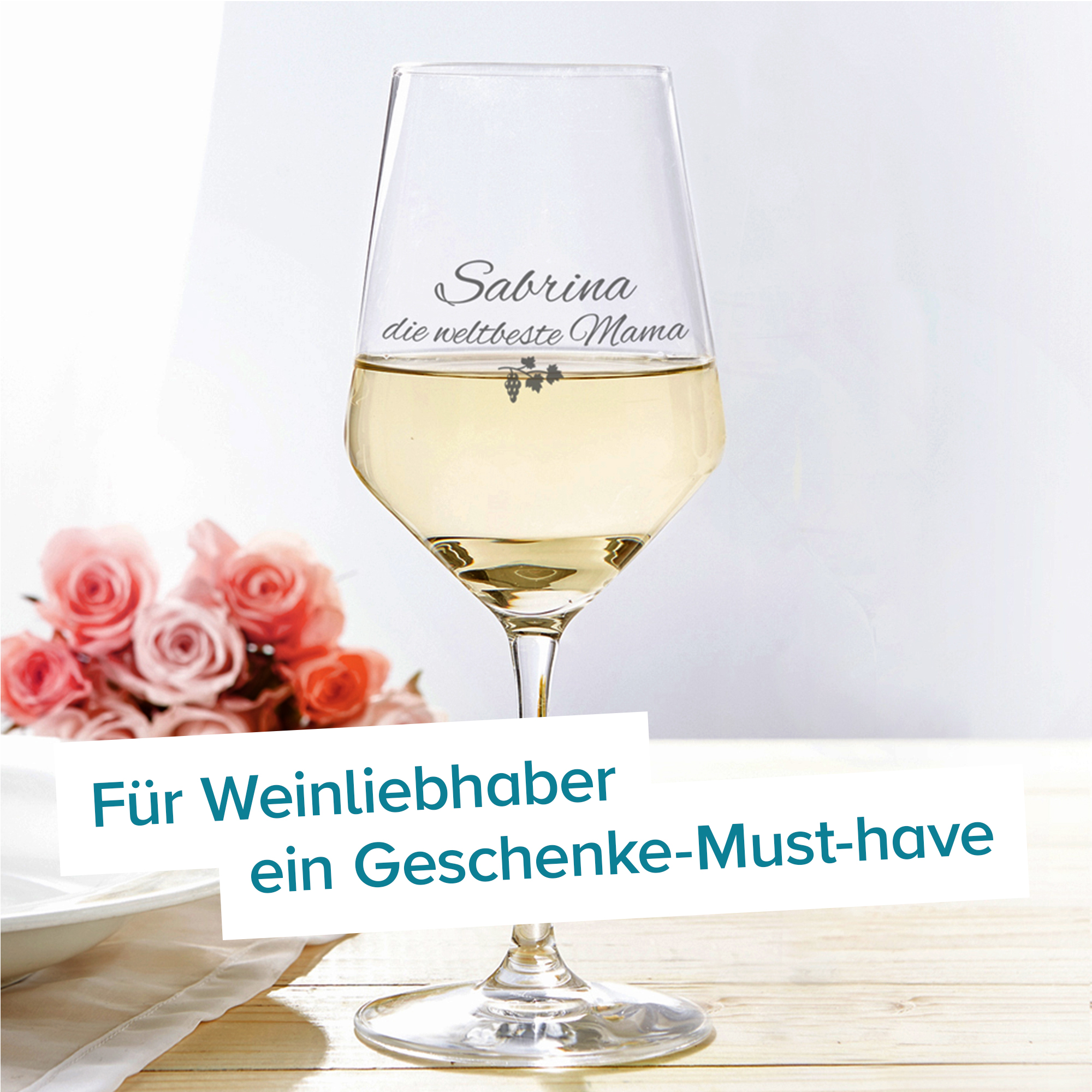 Weißweinglas mit Gravur - Beste Mama 1515 - 5