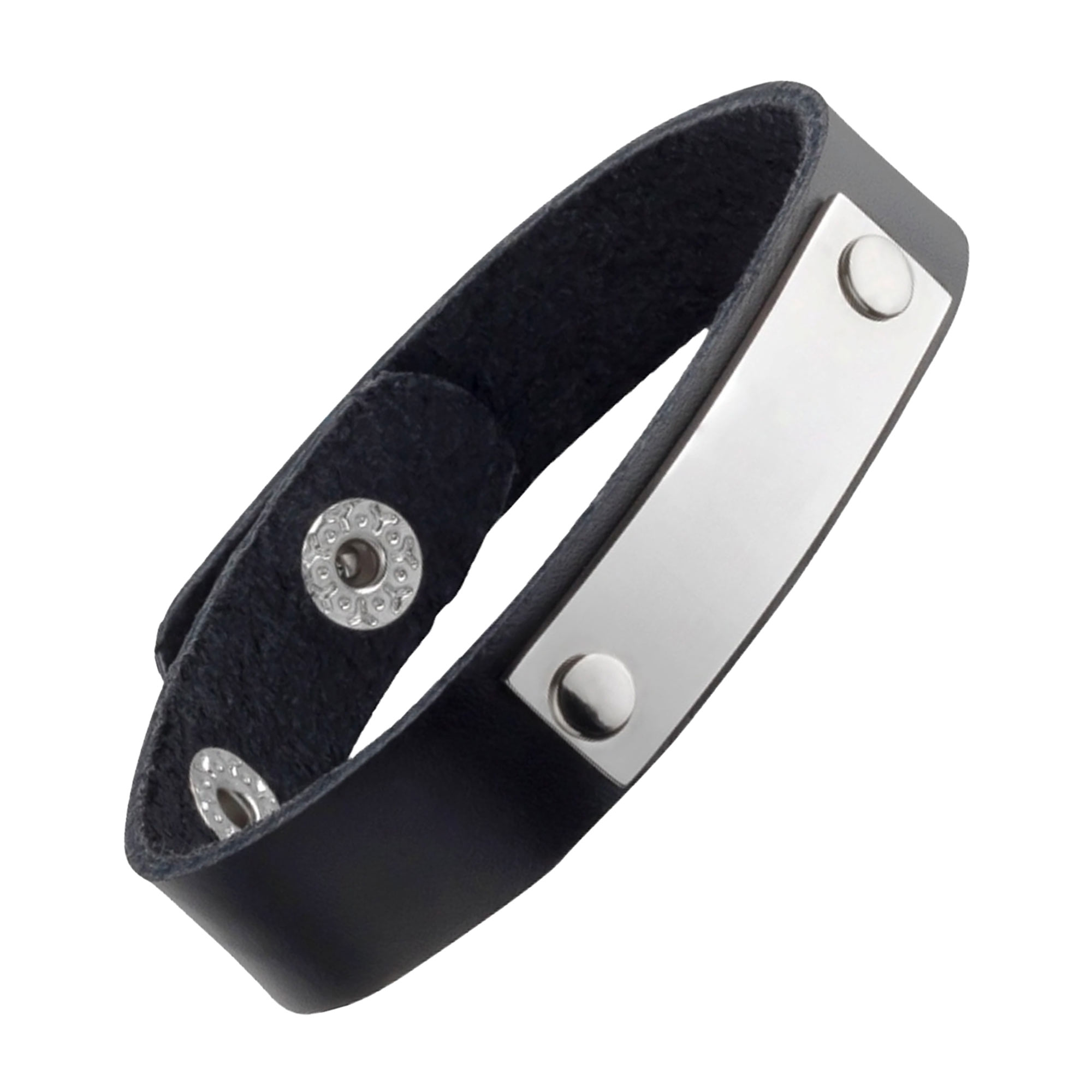 Lederarmband schwarz - Herren Armband