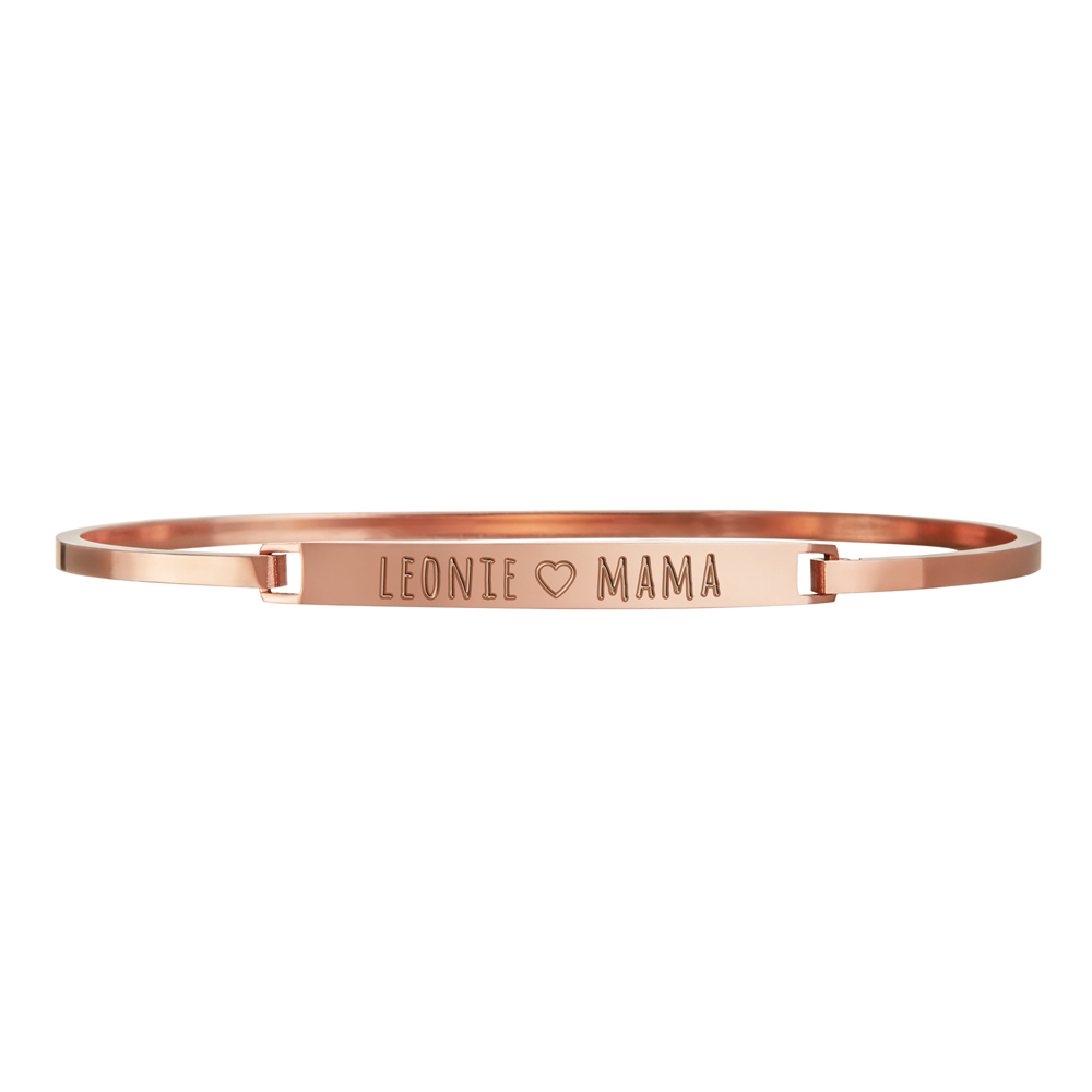 Armreif Rosegold mit Gravur - Mama Name 3557 - 4