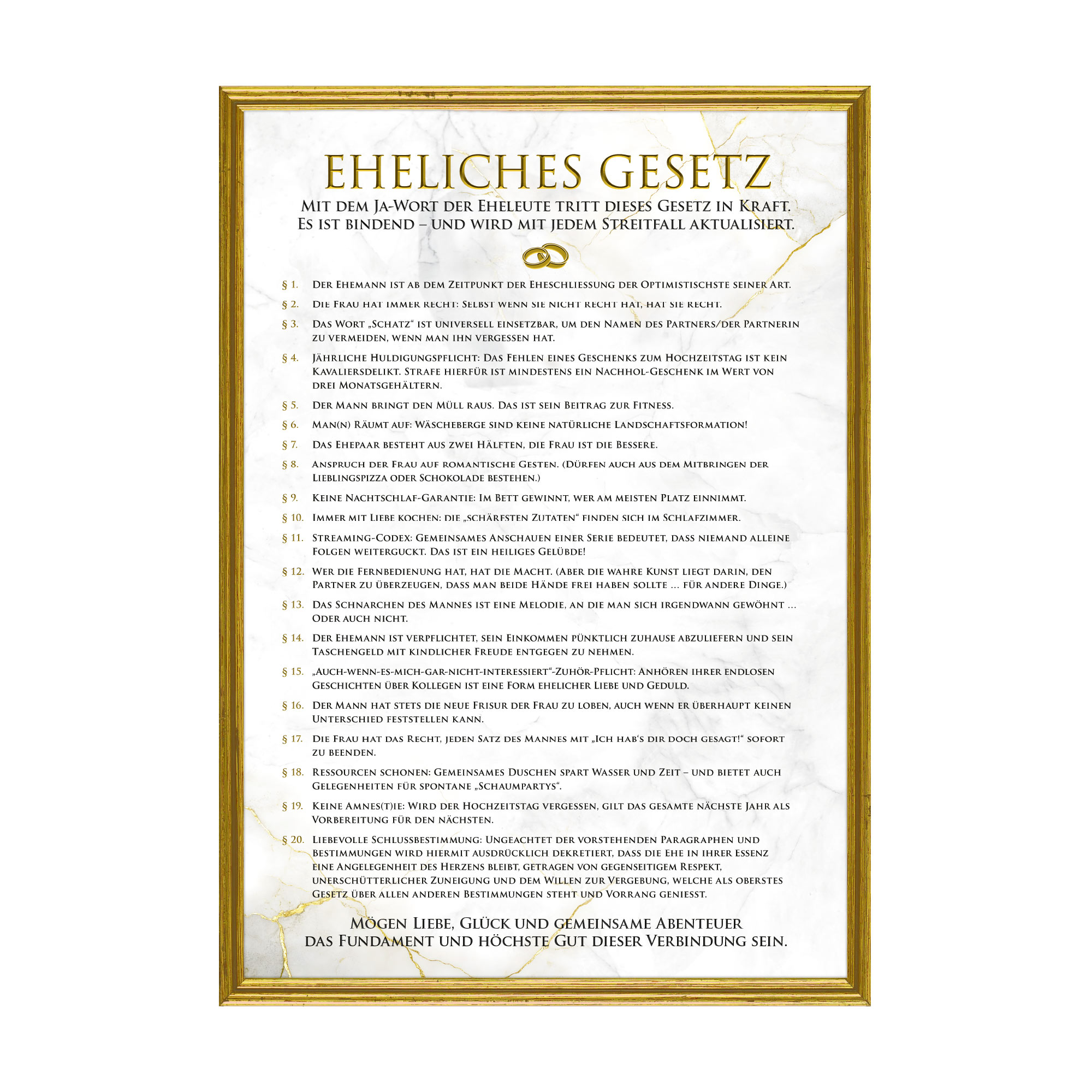 Ehegesetz Poster XXL - Antik