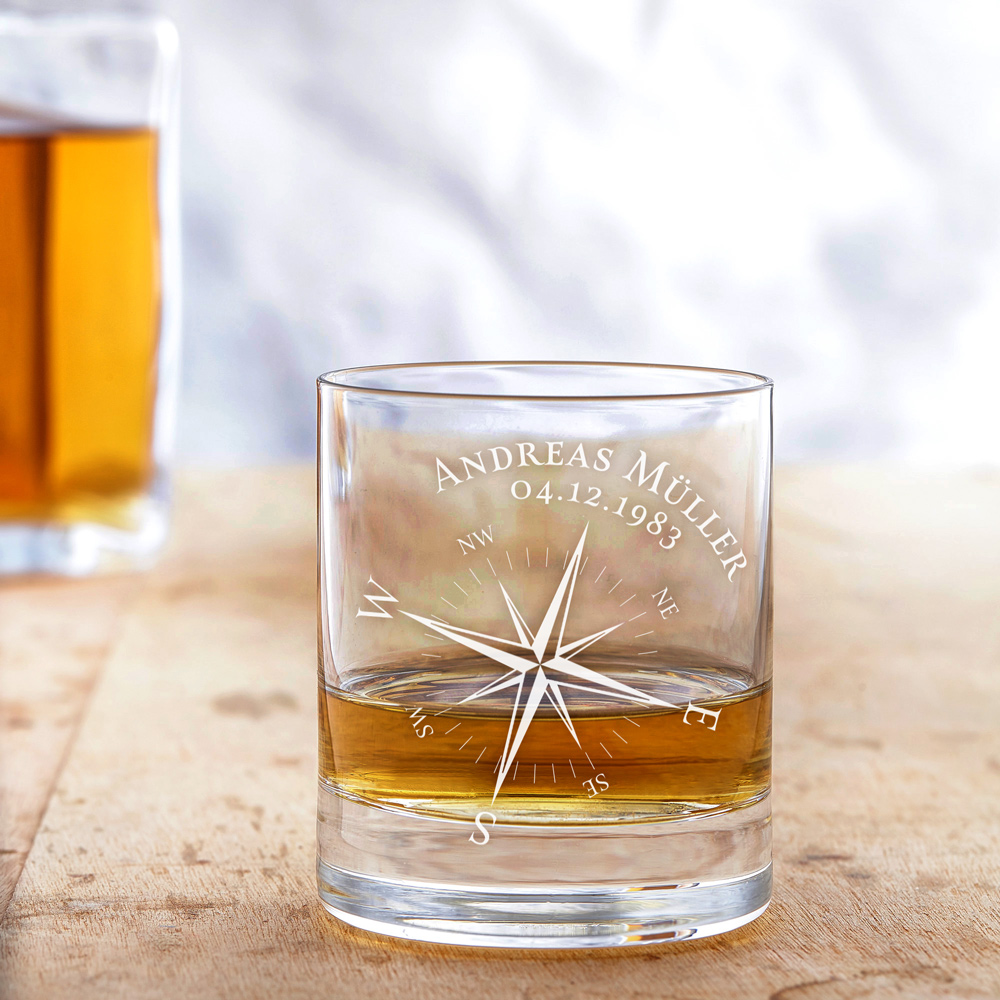 Personalisiertes Whiskyglas - Kompass 3220