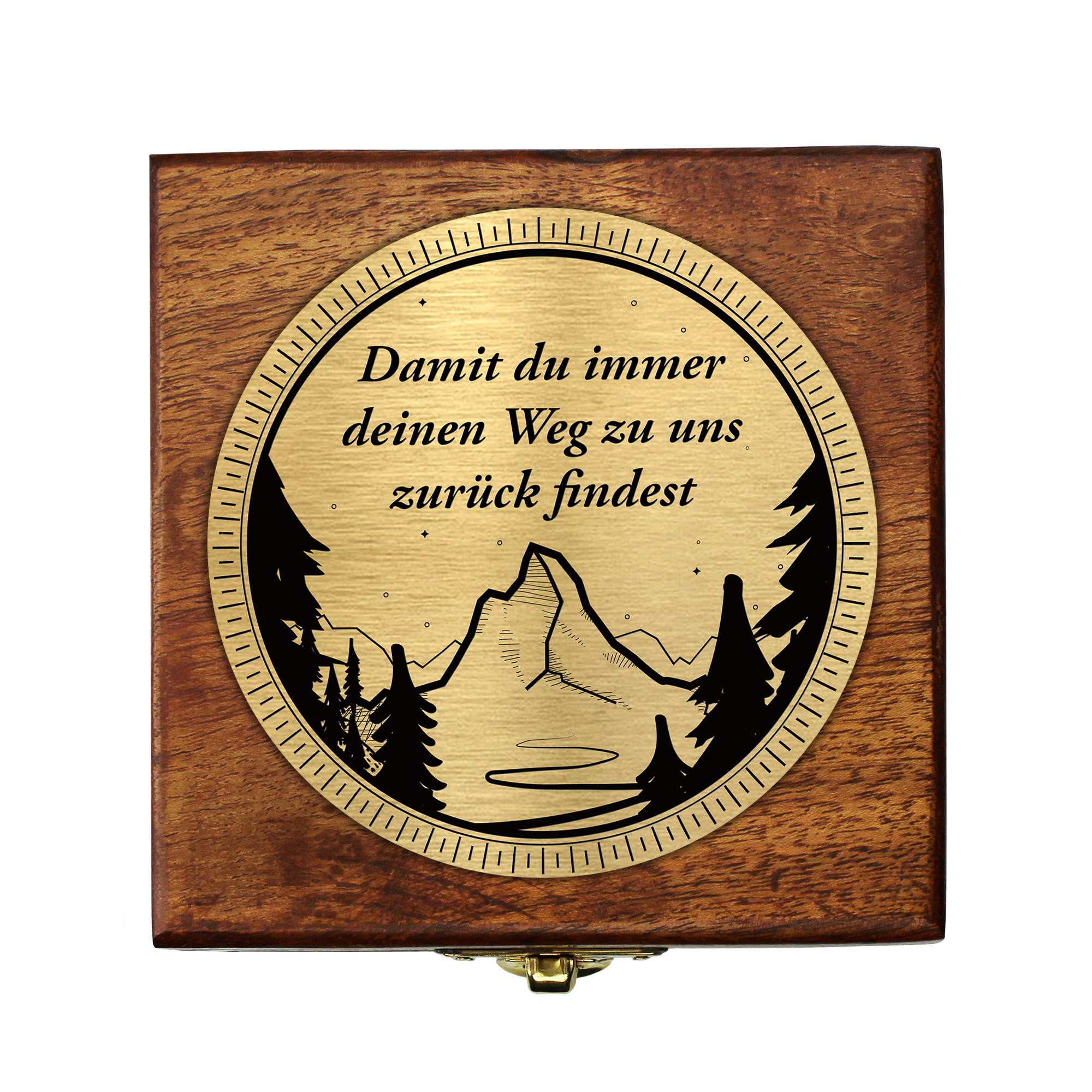 Personalisierte Sonnenuhr mit Kompass
