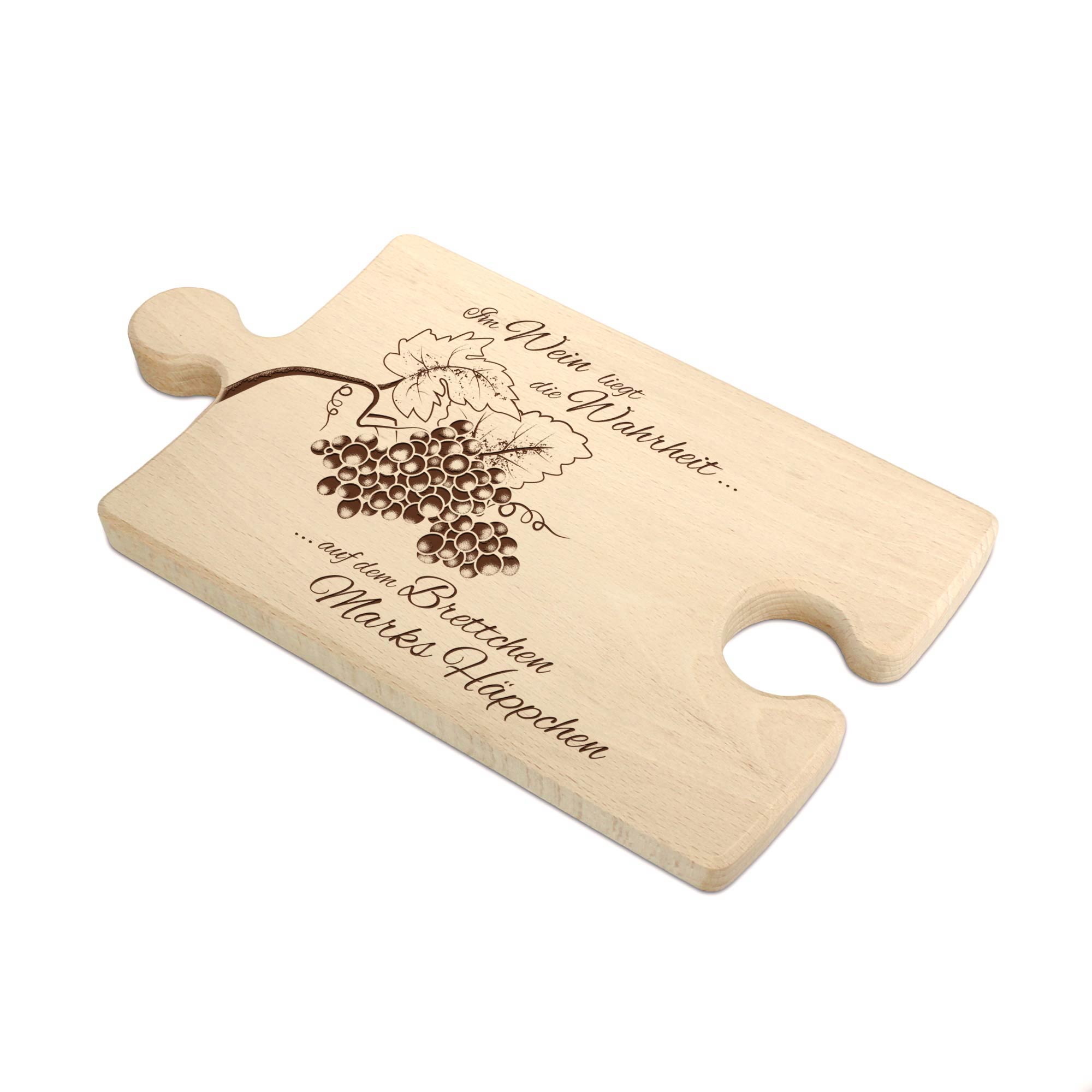 Weinhäppchen - Glas und Puzzle Brettchen personalisiert Weinhäppchen - Glas und Puzzle Brettchen personalisiert
