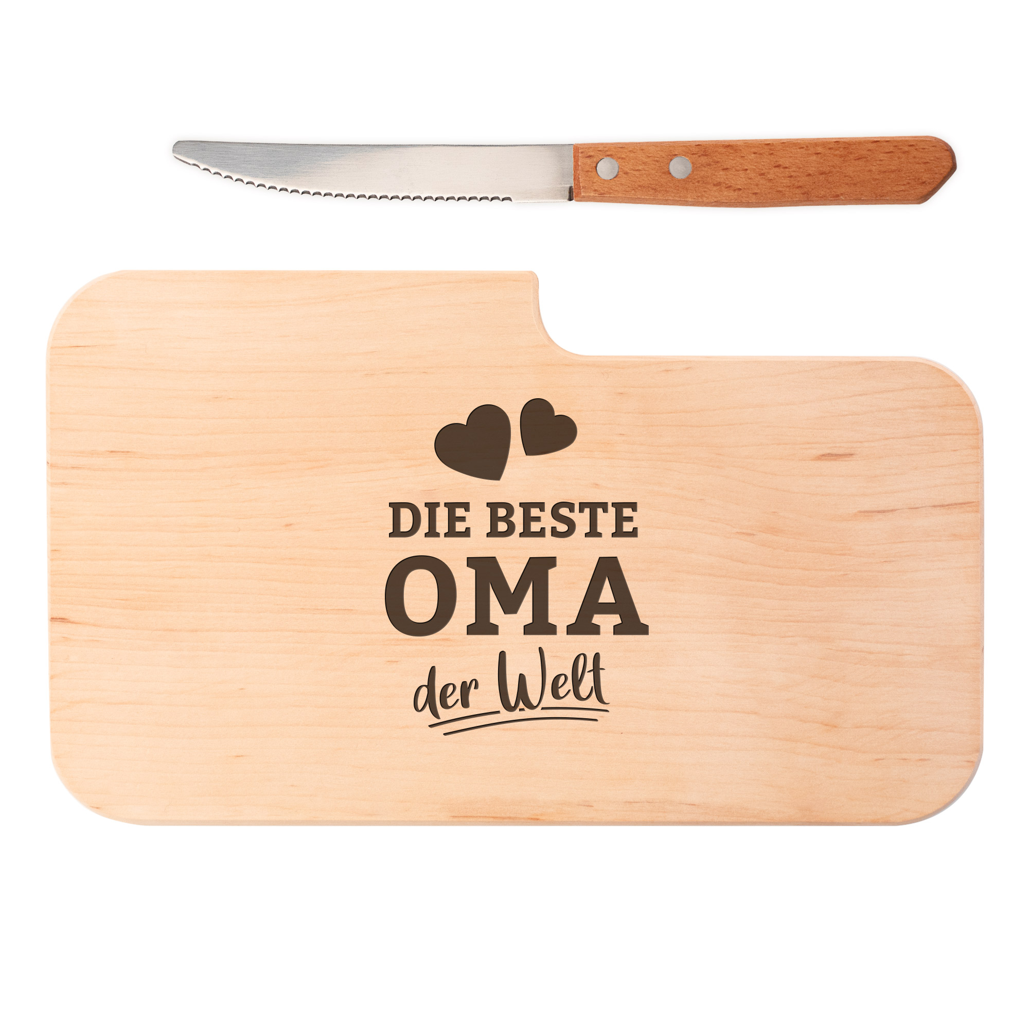 2er Set Frühstücksbrett mit Messer - Die besten Großeltern